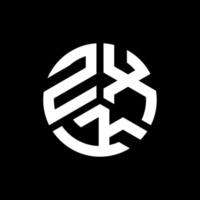 diseño de logotipo de letra zxk sobre fondo negro. concepto de logotipo de letra inicial creativa zxk. diseño de letras zxk. vector