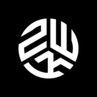 ZWK letter logo design on black background. ZWK creative initials letter logo concept. ZWK letter design. vector
