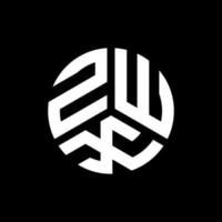 ZWX letter logo design on black background. ZWX creative initials letter logo concept. ZWX letter design. vector