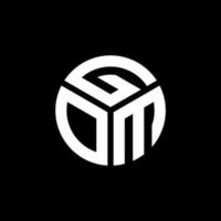 GOM letter logo design on black background. GOM creative initials letter logo concept. GOM letter design. vector