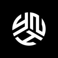 YNH letter logo design on black background. YNH creative initials letter logo concept. YNH letter design. vector