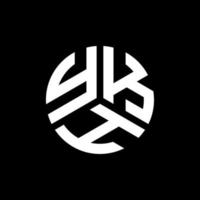YKH letter logo design on black background. YKH creative initials letter logo concept. YKH letter design. vector