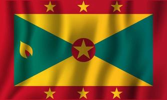 Grenada realistic waving flag vector illustration. National country background symbol. Independence day