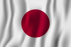Ilustración de vector de bandera ondeante realista de japón. símbolo de fondo del país nacional. día de la Independencia