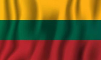 Lithuania realistic waving flag vector illustration. National country background symbol. Independence day