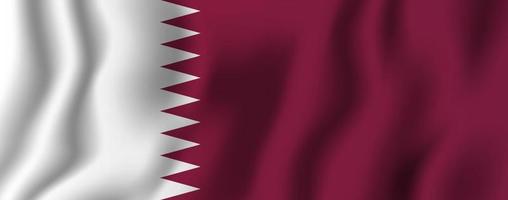 Qatar realistic waving flag vector illustration. National country background symbol. Independence day