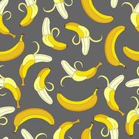 banana vector seamless pattern on a colored background. fruity sweet pattern