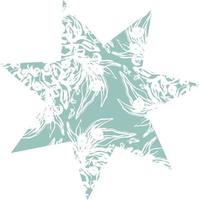 delicate openwork star with carved botanical motifs vector pattern