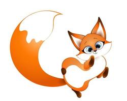 Fox cute cartoon character vector