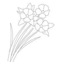 silhouette outline stock illustration of flower coloring page vector