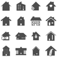 Set of home icon vector illustrator. House linear line silhouette  symbol.