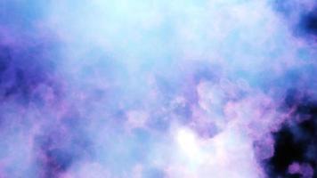 aerosolwolken, weltraumdunst oder kosmische strahlen, rosa, pastellblau, weltraumhimmel mit vielen sternen. reisen im universum. 3D-Rendering video