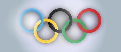 International Olympic Day vector realistic illustration. Holiday sports rings poster design