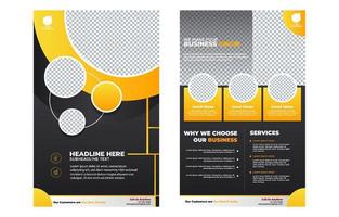 Flyer Template with Gold and Black Colors vector