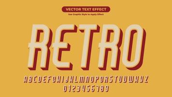 Retro 3D Editable Text Effect with Retro and Vintage Style vector