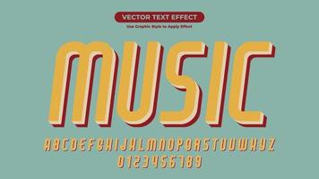 festival de música efecto de texto editable en 3d con estilo retro y vintage vector