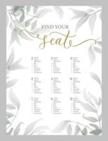 Find your seat - hand drawn modern calligraphy inscription for wedding sign with number. Seating plan for guests with table numbers. vector