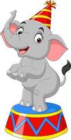Cartoon funny circus elephant standing vector
