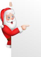 Cartoon Santa Claus showing a blank sign vector