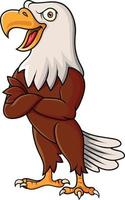 Cartoon eagle posing on white background vector