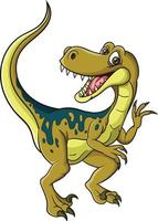 Cartoon funny dinosaur on white background vector