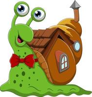 Cartoon snail with shell house vector