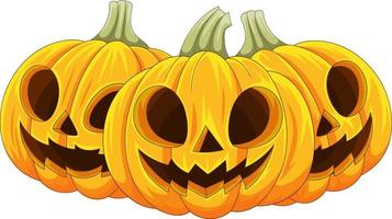 Cartoon Halloween pumpkin isolated on white background vector