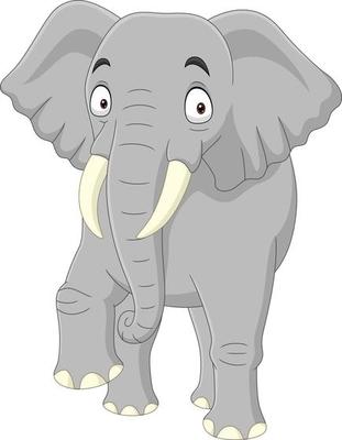 Cartoon elephant isolated on white background