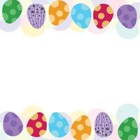 Decorative Colorful Easter egg background frame border vector