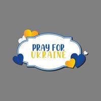Pray for Ukraine message flat design vector