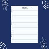 Blank spiral note book page illustration flat design vector