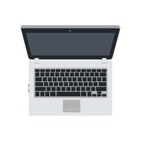 Laptop top view vector icon