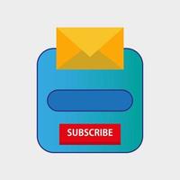 Email subscribe newsletter popup form template online. Marketing icon button icon design. Web subscription website envelope mail. Flat message submit banner background. Internet illustration service vector