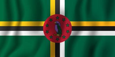 Dominica realistic waving flag vector illustration. National country background symbol. Independence day