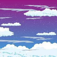 Blue Sky with cloud background vector. Summer beauty light natural color art. Nature fluffy climate weather. Air abstract graphic season. Horizon space backgdrop illustration flat. Travel scenery wind vector