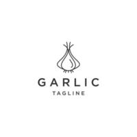 Garlic line logo icon design template flat vector