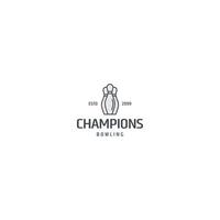 Bowling champion logo icon design template flat vector