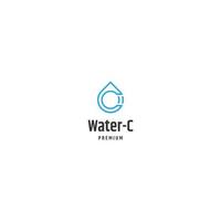 gota de agua de letra c logo icono plantilla de diseño vector plano