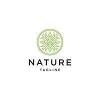 Nature boutique of leaf line logo icon design template vector