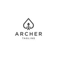 Archer with style poker, logo icon design template flat vector