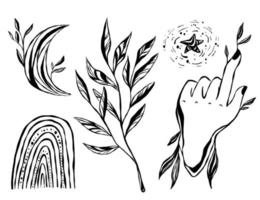 Hand drawn bohemian set vector