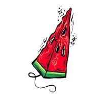 Hand drawn sketch with watermelon vector