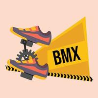 Pedal of a fast moving racing bicycle and shoes sport.Colored flat graphic vector illustration.