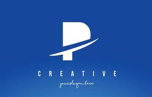 P Letter Modern Logo Design with White Background and Swoosh. vector