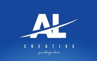 AL A L Letter Modern Logo Design withWhiteYellow Background and Swoosh. vector