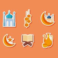 Ramadan Month Element Flat Sticker vector