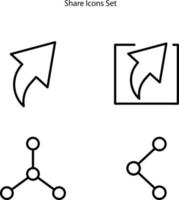 diseño plano de iconos compartidos para iconos web, logotipo, símbolo, banner, aplicación, interfaz de usuario. vector