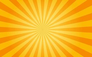 rayos de sol estilo vintage retro sobre fondo amarillo, fondo de patrón de rayos de sol. rayos ilustración de vector de banner de verano