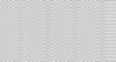 Abstraction. Black waved lines on a white background. Vector illustration.