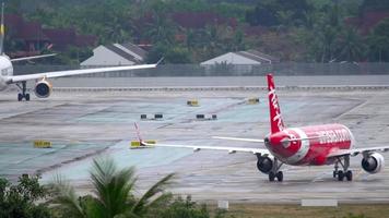 Airplane of AirAsia taxiing video
